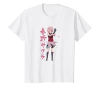 Naruto Shippuden Sakura Cherry Blossoms Anime Maglietta, Bambini, Bianco, 4 Anni