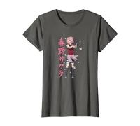 Naruto Shippuden Sakura Cherry Blossoms Anime Maglietta, Donna, Asfalto, 3XL
