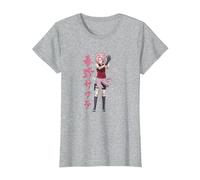 Naruto Shippuden Sakura Cherry Blossoms Anime Maglietta, Donna, Grigio Melange, XL
