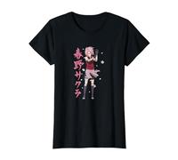 Naruto Shippuden Sakura Cherry Blossoms Anime Maglietta, Donna, Nero, XS