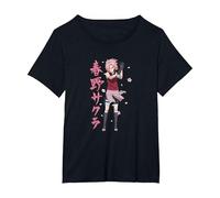 Naruto Shippuden Sakura Cherry Blossoms Anime Maglietta, Donna Plus-Size, Nero, 4X