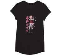 Naruto Shippuden Sakura Cherry Blossoms Anime Maglietta, Ragazze, Nero, S
