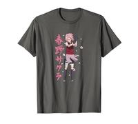 Naruto Shippuden Sakura Cherry Blossoms Anime Maglietta, Uomo, Asfalto, 5XL