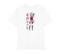 Naruto Shippuden Sakura Cherry Blossoms Anime Maglietta, Uomo Taglie Grandi, Bianco, 4X Tall