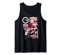 Naruto Shippuden Sakura Pink Kanji Collage Anime Canotta