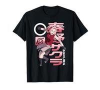 Naruto Shippuden Sakura Pink Kanji Collage Anime Maglietta
