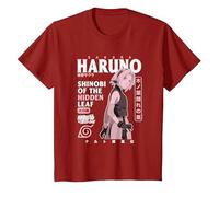 Naruto Shippuden Sakura Sovraccarico di Testo Maglietta, Bambini, Mirtillo Rosso, 12 Anni
