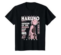 Naruto Shippuden Sakura Sovraccarico di Testo Maglietta, Bambini, Nero, 2 Anni