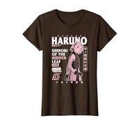 Naruto Shippuden Sakura Sovraccarico di Testo Maglietta, Donna, Marrone, XL