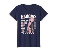 Naruto Shippuden Sakura Sovraccarico di Testo Maglietta, Donna, Navy, L