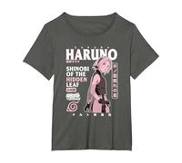 Naruto Shippuden Sakura Sovraccarico di Testo Maglietta, Donna Plus-Size, Asfalto, 1X