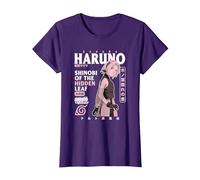 Naruto Shippuden Sakura Sovraccarico di Testo Maglietta, Donna, Viola, XS