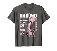 Naruto Shippuden Sakura Sovraccarico di Testo Maglietta, Uomo, Asfalto, 5XL