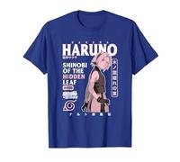 Naruto Shippuden Sakura Sovraccarico di Testo Maglietta, Uomo, Blu Reale, XL