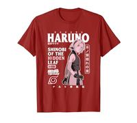 Naruto Shippuden Sakura Sovraccarico di Testo Maglietta, Uomo, Mirtillo Rosso, L