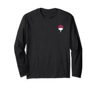 Naruto Shippuden Sasuke Uchiha Icon Front and Back Anime Maglia a Manica