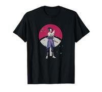 Naruto Shippuden Sasuke Uchiha Leaves and Symbol Anime Maglietta