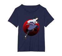 Naruto Shippuden Sasuke with Sharingan Anime Maglietta, Donna Plus-Size, Navy, 5X
