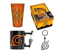 ABYSTYLE - NARUTO SHIPPUDEN - Cofanetto regalo in vetro XXL + portachiavi 3D+tazza 3D