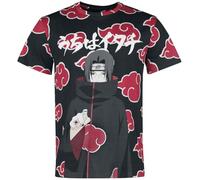 Naruto Shippuden T Shirt Itachi Clouds Nuovo Ufficiale Unisex Nero Allover Print Size M