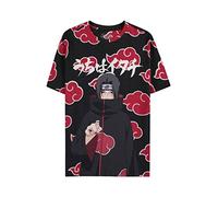 Naruto Shippuden T Shirt Itachi Clouds Nuovo Ufficiale Unisex Nero Allover Print Size M