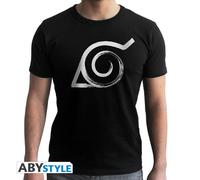 NARUTO SHIPPUDEN - Tshirt "Konoha" man SS black - new fit