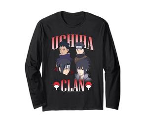 Naruto Shippuden Uchiha Clan Collage with Symbols Anime Maglia a Manica