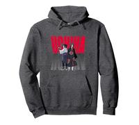Naruto Shippuden Uchiha Itachi & Sasuke Gradient Logo Anime Felpa con Cappuccio, Unisex per Adulti, Grigio Scuro, L