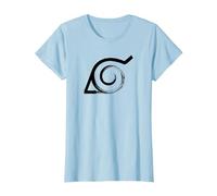 Naruto Shippuden Villaggio Antifoglia Maglietta, Donna, Celeste, L