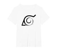 Naruto Shippuden Villaggio Antifoglia Maglietta, Donna Plus-Size, Bianco, 6X