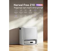 NARWAL Freo Z10 Robot Aspirapolvere e Mocio con Sistema Anti-Groviglio, Aspirazione 15000Pa, Lavaggio e Asciugatura Mocio, Svuot