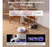 NARWAL Freo Z10 Robot Aspirapolvere e Mocio con Sistema Anti-Groviglio, Aspirazione 15000Pa, Lavaggio e Asciugatura Mocio, Svuot