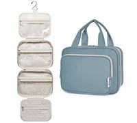 Narwey Beauty Case da Appendere Viaggio, Beauty Case da Appendere per Donna Uomo,Borsa da Toilette da Travel Kit Viaggio, Trousse Pochette Trucchi Donna per Viaggio (Blu Grigio (Medio))