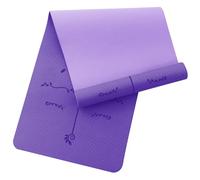 Narwhal Tappetino da yoga con linee di orientamento, antiscivolo, per fitness e pilates, da ginnastica, spessore 6 mm, materiale TPE ecologico, 183 x 61 cm (viola/viola chiaro, 6 mm)