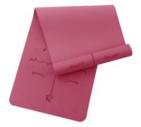 Narwhal Tappetino da yoga con linee di orientamento, antiscivolo, per fitness e pilates, da ginnastica, spessore 6 mm, materiale TPE ecologico, 183 x 61 cm (rosa, 6 mm)