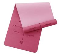 Narwhal Tappetino da yoga con linee di orientamento, antiscivolo, per fitness e pilates, da ginnastica, spessore 6 mm, materiale TPE ecologico, 183 x 61 cm (rosa/rosa, 6 mm)