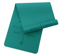 Narwhal Tappetino da yoga con linee di orientamento, antiscivolo, per fitness, pilates, ginnastica, 6 mm, materiale TPE ecologico, 183 x 61 cm (verde, 6 mm)