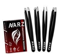 NARZ 4Pcs Pinzetta professionale per peli del viso Donne e uomini Pinzette di precisione pinzetta sopracciglia professionale in acciaio inox per peli incarniti Pinzette