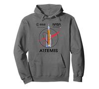 NASA Artemis Missione SLS Worm e ESA Logo Felpa con Cappuccio