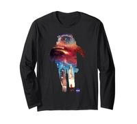 NASA Astronaut Space Nebula Launch Silhouette Maglia a Manica