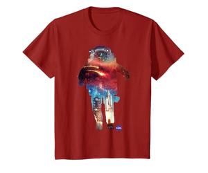 NASA Astronaut Space Nebula Launch Silhouette Maglietta