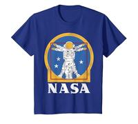 NASA Astronaut Vitruvian Man Golden Maglietta, Bambini, Blu Reale, 2 Anni