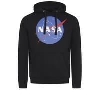 NASA Circle Hoodie Uomo Felpa Con Cappuccio Pullover Nero Nuovo