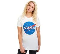 Nasa Circle Logo T-Shirt, Bianco (White White),36 (Taglia Produttore: Small) Donna