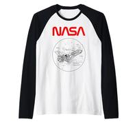 NASA - Disegno Tecnico dello Shuttle Maglia con Maniche Raglan