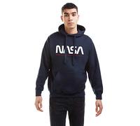 Nasa Insegne Felpa con Cappuccio, Blu Navy, M Uomo