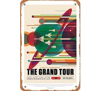 NASA JPL Space Tourism: The Grand Tour (8K Resolion) Poster Targa in metallo Retro Home Decorative Vintage Tin Sign 30,5 x 20,3 cm
