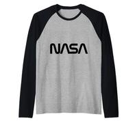 NASA - Logo retrò a Forma di Verme Maglia con Maniche Raglan