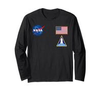 NASA Meatball Insignia - Bandiera USA Missione Space Shuttle Maglia a Manica