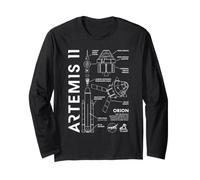 NASA Orion Artemis II Diagram Space Exploration Science Maglia a Manica